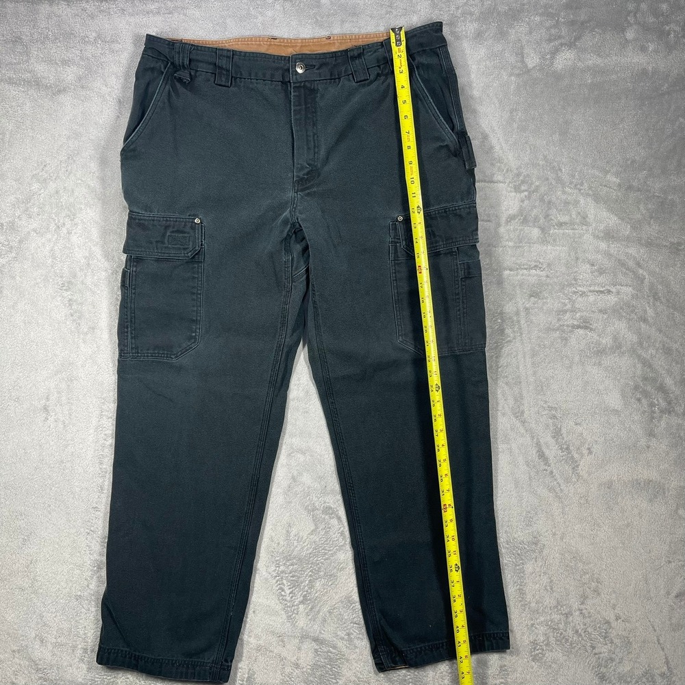 Duluth Trading Co Cargo Pants Mens 42(39)x34(31) Black Fire Hose Canvas Utility - Picture 3 of 10